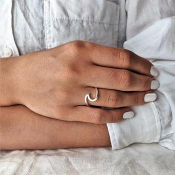 Wavy Swirl Minimalist Silver Band