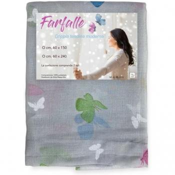 Ensemble de Rideaux Papillons Gris 60x150 cm