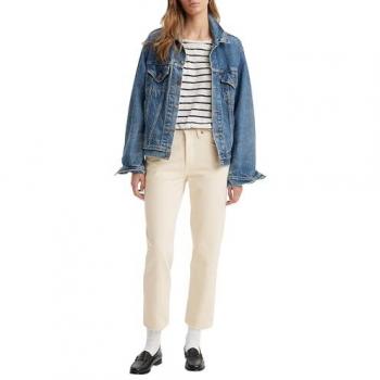 Pantalones Vaqueros Levi's 501 Crop Beige Mujer
