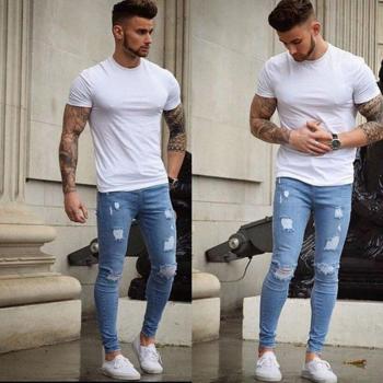 Pantalones Deshilachados para Motociclistas Hombre