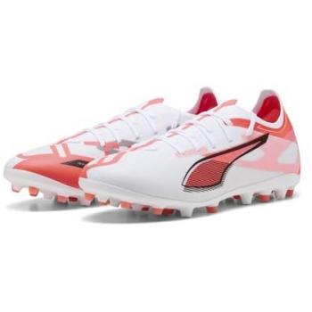Ultra 5 Match Mg Unlimited – PUMA Football Boots (White/Black with Glowing Red Highlights) – Size 7, Unisex