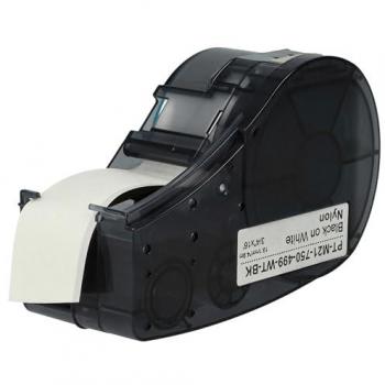 Cassetta Nastro Compatibile 19,05mm Nero su Bianco per Etichettatrici Brady BMP21-LAB, BMP21 Plus, IDPAL e LABPAL in Nylon