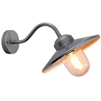 Lanterna da Parete Esterno Klampenborg 1 Luce Cupola Pescatore Argento IP44 E27