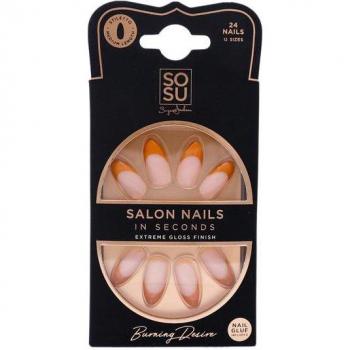 Medium Length Burning Desire False Nails