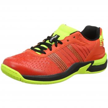 Kempa Unisex Kinderhandballschuhe „Attack Contender“ – Rotes Tomaten- und Schwarzes Design, 33 EU