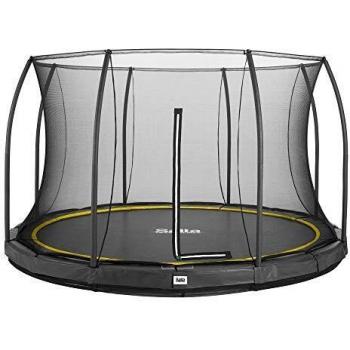 12ft Salta Black Comfort Edition InGround Round Trampoline with Enclosure