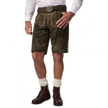 Pantaloni da montagna tradizionali uomo in pelle di capra ricami cintura omaggio