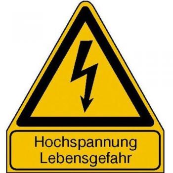 Betriebsausstattung24® Warn-Kombischild Hochspannung Lebensgefahr Größe (BxH): 21,0 x 23,8 cm Aluminium geprägt