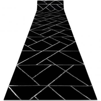 Passatoia Emerald Glamour Geometrica Nero Argento 80x450 cm