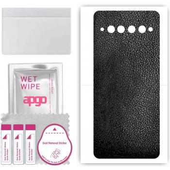 Sticker Protector apgo para TCL 10 Plus - Vinilo Cuero Negro