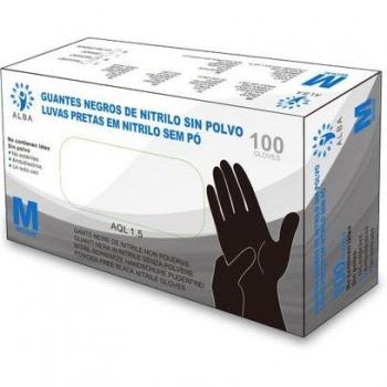 Guantes desechables de nitrilo sin polvo talla M, 100 uds
