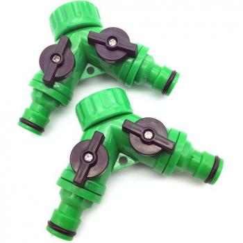 2-Way Y Connector Garden Irrigation Adapter with Resealable Tape G3/4