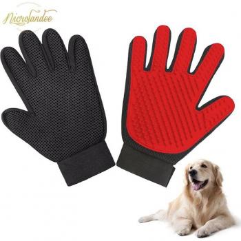 NICROLANDEE 2er Set Hundesalon Handschuhe, Deshedding Werkzeug