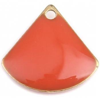 Doreen Copper Enamelled Sequin Charms Gold Metal Geometric Fan-shaped Pendants 13mm x 12mm, Set of 10