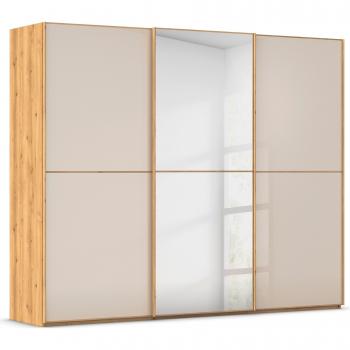 Eleganter Schwebetürenschrank SCALE-DUO mit Glas-Champagner