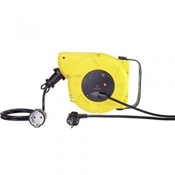 Renkforce RF-3349118 Wandkabeltrommel 9.00 m Schwarz Schutzkontakt-Winkelstecker