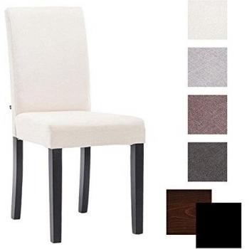 Esszimmerstuhl Ina Stoff Schwarz Creme Bezug Farbe Creme, Holzfarbe schwarz