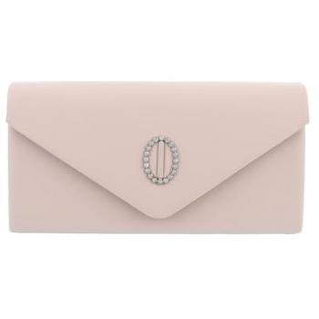 Ital-Design Abendtasche mit Strass für Damen in Beige