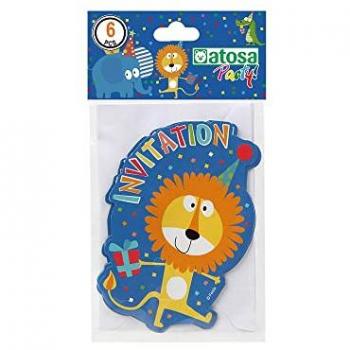 Cartoline di Compleanno Trasparenti con Animali Colorati - 6 Pezzi