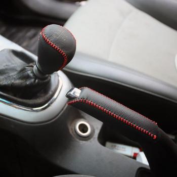 PU Leder Schaltknauf- und Handbremsabdeckungen für Ford Focus MK2 bis MK4