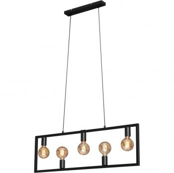 Pendelleuchte Kotak Vintage, schwarz, 5-flammig
