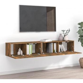 VidaXL Set de muebles de TV 2 pzas madera contrachapada roble ahumado
