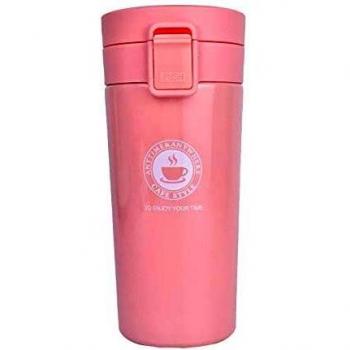 Tazza auto tumbler travel mug bevanda infusore filtro yoga (arancione rosa)