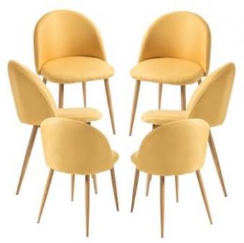 Packs Sillas Comedor - Pack 6 Sillas Vint Tela - Amarillo