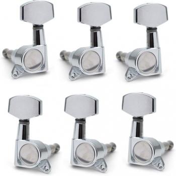Large Square Sealed Guitar Machine Heads - Black/Gold/Chrome