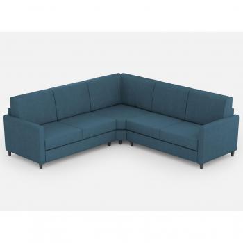 Cama Adele 130x200 sin somier de microfibra azul