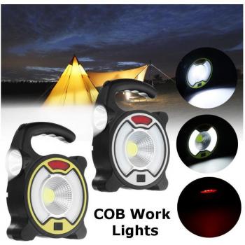Luce di Emergenza Ricaricabile con LED COB e Pannello Solare