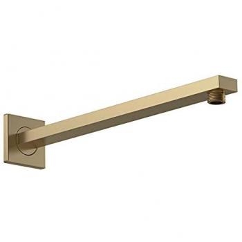 Rectangular Wall Mount Shower Arm Brushed Brass 360mm