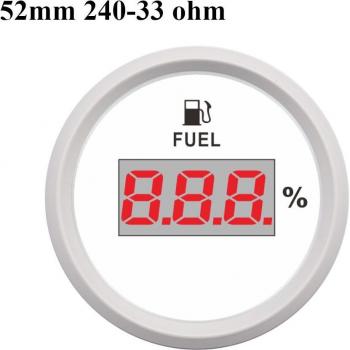 52mm Marine Fuel Level Indicator - Waterproof Digital Gauge