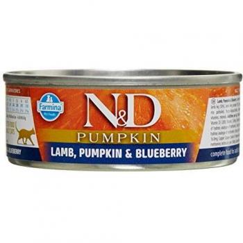 Comida para gato Farmina N&D Cordero, Calabaza y Arándano 70g