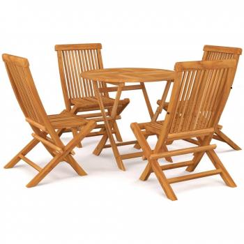 VidaXL 5 Piece Garden Furniture Set Solid Teak Wood