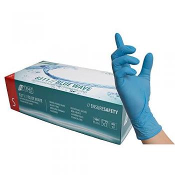 Nitras Medical Nitril-Handschuhe NITRAS Einmalhandschuhe BlueWave 8311 100St Einweghandschuhe puderfrei (Spar-Set)