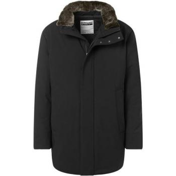 Parka regular fit z futrzanym kołnierzem