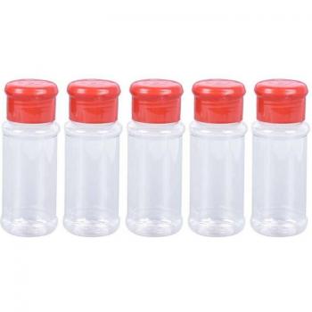 5-Pack Plastic Spice and Condiment Bottles