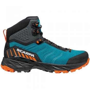 Bota de trekking Scarpa Rush TRK Gore‑Tex para hombre, color azul y naranja, talla 42.5