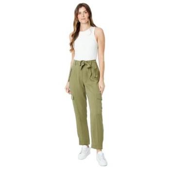 Khaki Utility Trousers with Belt for Women
