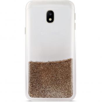 Puro Cover PC+TPU Sand per Samsung Galaxy J3 2017 5.0 con liquido e glitter Oro