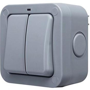BG IP66 Rated 20A 2-Gang Outdoor Switch with Neon Indicator
