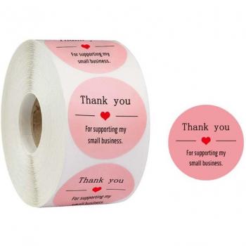 Pink Thank‑You Sticker Pack – 500 Pieces