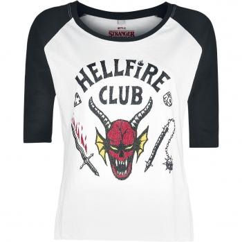 Stranger Things Hellfire Club T‑shirt manches longues S à 3XL blanc/noir