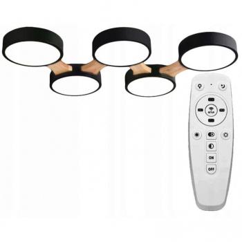Toolight Ceiling Lamp Chandelier APP526‑5C Black + Remote Control – 5‑Light, 5×12 W, 35×95 cm