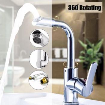 Cromo Grifo Cocina con Agujero Rotatorio