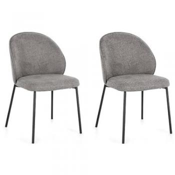 Chaises Bizzotto Wendy en Tissu Gris Foncé (Lot de 2)