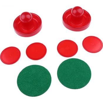 Air Hockey Felt Pushers with Pucks: 2 Pushers and 4 Pucks Set