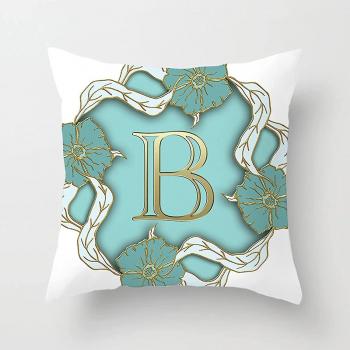 Housses d’oreiller de coussin Blanc Bleu Or 18x18