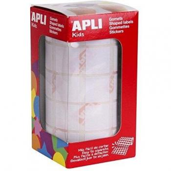 Gomets Apli - quadrati bianchi - 20x20 mm - per bambini - 1770 pezzi